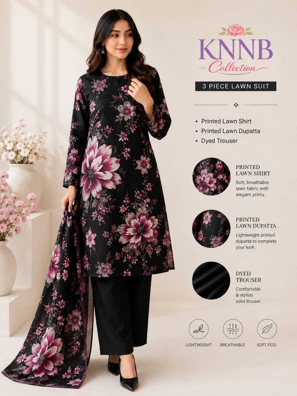 Lawn 3 Piece Unstitched Suit